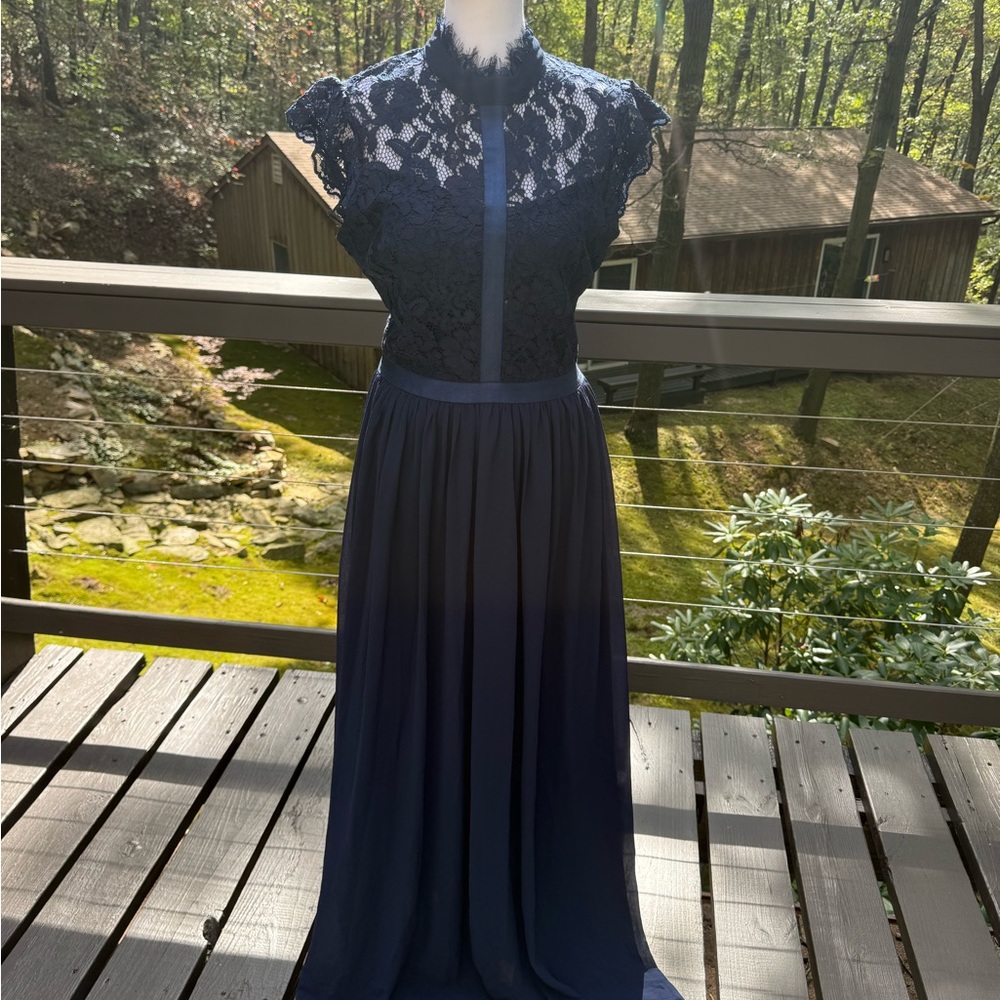 Miusol Navy Lace Maxi Dress